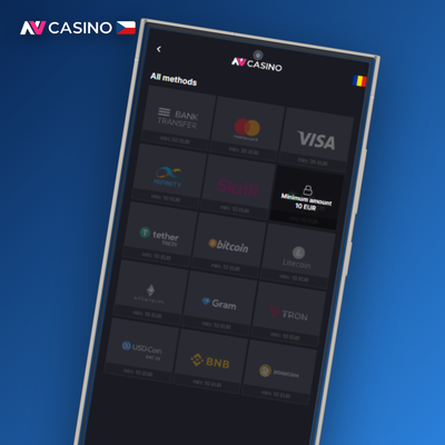 Bankovní převod jako metoda výběru peněz z NV Casino pro vyšší částky