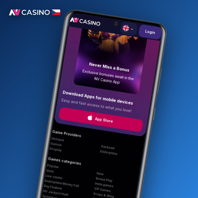 NV Casino app iOS s biometrickým přihlášením přes Face ID a otisk prstu bez hesla