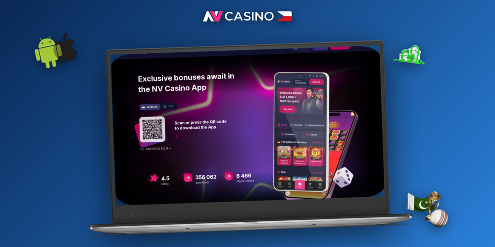 NV Casino desktop verze na monitoru s ikonou aplikace ve Windows hlavním panelu