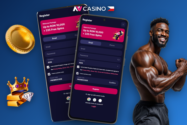 Mobilní obrazovka NV Casino s volbou Google, TikTok a Twitter pro okamžité přihlášení