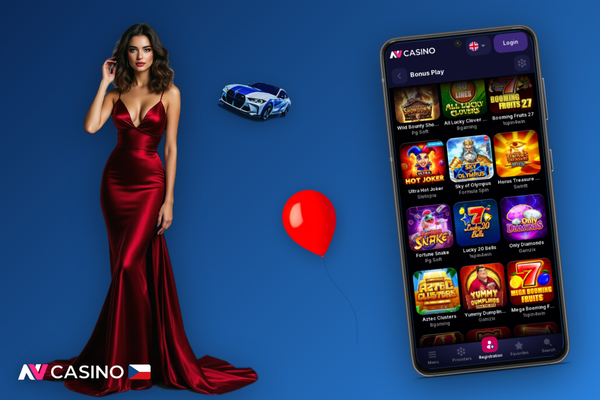 Pokladna NV Casino s platebními metodami a polem pro bonus kód BONUSCZ7