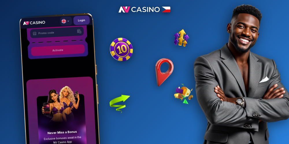 NV Casino uvítací bonus s vizualizací mincí a jackpotového kola